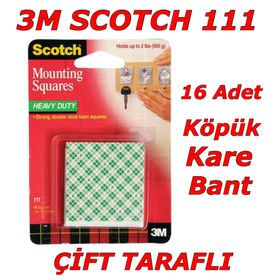 3M Scotch 111 Çift Taraflı Yapışkan Kareler