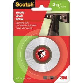 3M Scotch Güçlü 19 mm x 1,5 m Çift Taraflı Köpük Bant