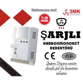 3MK CO220 Karbonmonoksit Dedektörü 220V+Şarjli Pilli