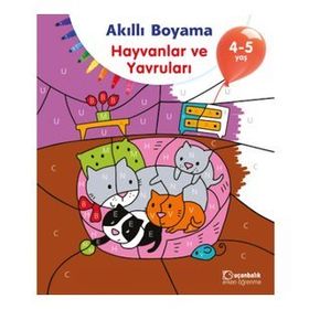4-5 Yaş Akıllı Boyama - Hayvanlar ve Yavruları - Uçanbalık Yayınları