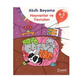 4-5 Yaş Akıllı Boyama - Hayvanlar ve Yavruları - Uçanbalık Yayınları