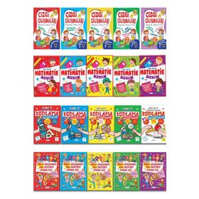 4-6 Yaş 20 Kitap Matematik Kodlama ve Çizgi Çalışmaları Seti - Kolektif