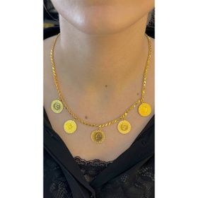 4.60 gr 14 Ayar Beşi Bir Yerde Çeyrekli Kolye
