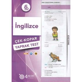 4 Adım Yayınları 6. Sınıf İngilizce Çek Kopar Yaprak Test