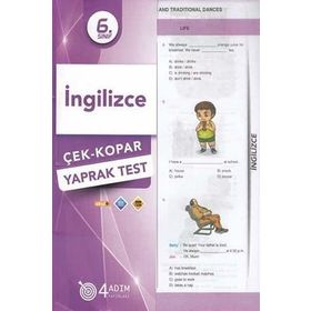 4 Adım Yayınları 6. Sınıf İngilizce Çek Kopar Yaprak Test