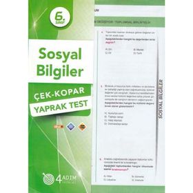 4 Adım Yayınları 6. Sınıf Sosyal Bilgiler Çek Kopar Yaprak Test