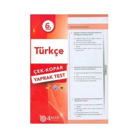 4 Adım Yayınları 6. Sınıf Türkçe Çek Kopar Yaprak Test