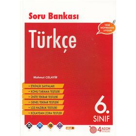 4 Adım Yayınları 6. Sınıf Türkçe Soru Bankası