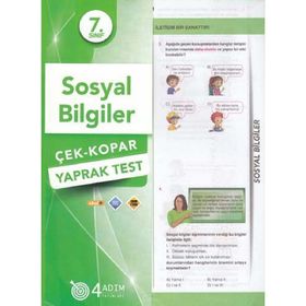 4 Adım Yayınları 7. Sınıf Sosyal Bilgiler Çek Kopar Yaprak Test