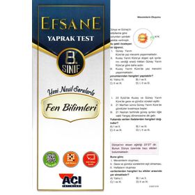 4 Adım Yayınları 8. Sınıf Fen Bilimleri Çek Kopar Yaprak Test
