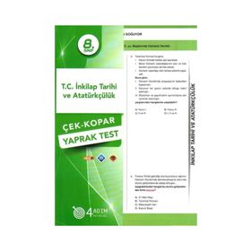 4 Adım Yayınları 8. Sınıf T.C. İnkılap Tarihi ve Atatürkçülük Çek Kopar Yaprak Test