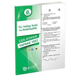 4 Adım Yayınları 8. Sınıf T.C. İnkılap Tarihi ve Atatürkçülük Çek Kopar Yaprak Test