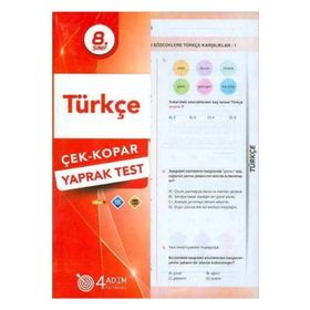 4 Adım Yayınları 8. Sınıf Türkçe Çek Kopar Yaprak Test