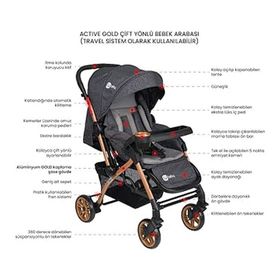 4 Baby AB-310 Active Gold Antrasit Çift Yön Bebek Arabası