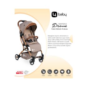4 Baby AB 380-1 Drone Gold Kahverengi Kabin Bebek Arabası