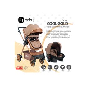 4 Baby AB 480-1 Kahve Cool Gold Travel Sistem Bebek Arabası