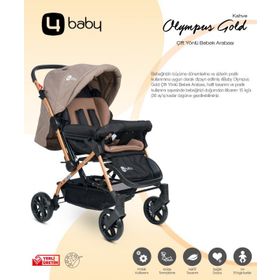 4 Baby AB360 Olympus Gold Kahverengi Şase Çift Yönlü Bebek Arabası