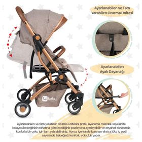 4 Baby AB380 Drone Gold Şase Kabin Bebek Arabası