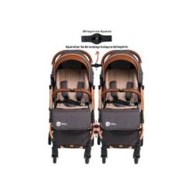 4 Baby Drone Antrasit Kabin İkiz Bebek Arabası