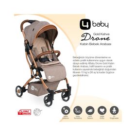 4 Baby Drone Kahverengi Kabin Bebek Arabası