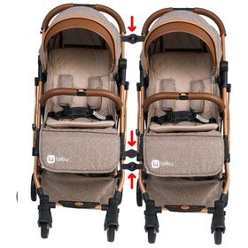 4 Baby İkiz Kabin Kahverengi Bebek Arabası