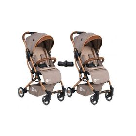 4 Baby İkiz Kabin Kahverengi Bebek Arabası