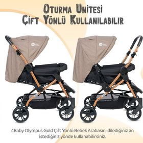 4 Baby Kahverengi Olympus Siyah Çift Yönlü Bebek Arabası