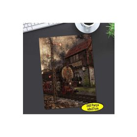4 Eski Tren Garı Nostalji Demir Yolu 240 Parça Puzzle Yapboz