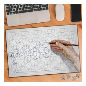4 Mekanizma Teknik Çizimi 240 Parça Puzzle Yapboz