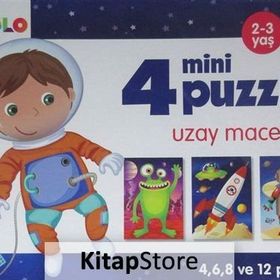 4 Mini Puzzle Uzay Macerası 2-3 Yaş Eolo Yayıncılık