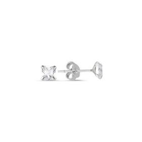 4 mm Kare Zirkon Tektaş Küpe