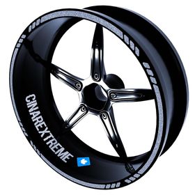 4 Parçalı Kesikli Jant Şeridi Sticker Reflektif & Floresan Renkler Çınar Extreme