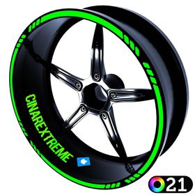4 Parçalı Kesikli Jant Şeridi Sticker Reflektif & Floresan Renkler Çınar Extreme