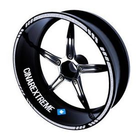 4 Parçalı Kesikli Tasarımlı Reflektif Gri Jant Şeridi Sticker Çınar Extreme