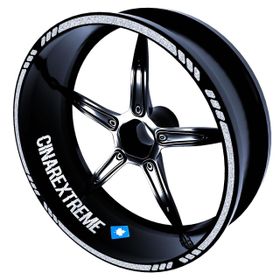 4 Parçalı Kesikli Tasarımlı Reflektif Gri Jant Şeridi Sticker Çınar Extreme
