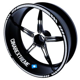 4 Parçalı Kesikli Tasarımlı Reflektif Gri Jant Şeridi Sticker Çınar Extreme