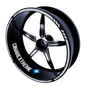 4 Parçalı Kesikli Tasarımlı Reflektif Gri Jant Şeridi Sticker Çınar Extreme