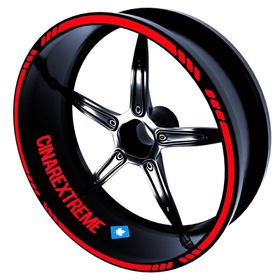 4 Parçalı Kesikli Tasarımlı Reflektif Kırmızı Jant Şeridi Sticker Çınar Extreme