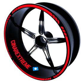 4 Parçalı Kesikli Tasarımlı Reflektif Kırmızı Jant Şeridi Sticker Çınar Extreme