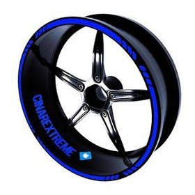 4 Parçalı Kesikli Tasarımlı Reflektif Mavi Jant Şeridi Sticker Çınar Extreme