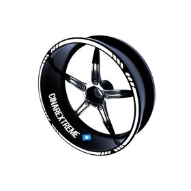 4 Parçalı Kesikli Tasarımlı Süt Beyaz Jant Şeridi Sticker Çınar Extreme