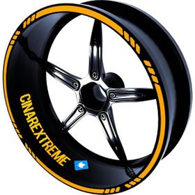 4 Parçalı Kesikli Tasarımlı Taksi Sarısı Jant Şeridi Sticker Çınar Extreme