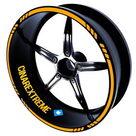 4 Parçalı Kesikli Tasarımlı Taksi Sarısı Jant Şeridi Sticker Çınar Extreme