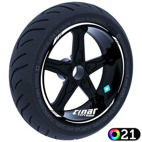 4 Parçalı Keskin Jant Şeridi Sticker Reflektif & Floresan Renkler Çınar Extreme