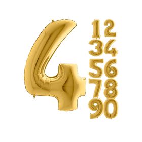 4 Rakam Altın 100 cm Folyo Balon