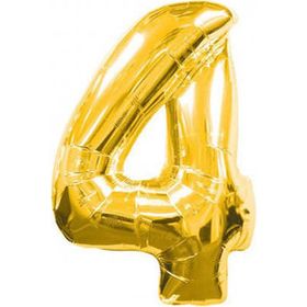 4 Rakam Altın 90 cm Folyo Balon