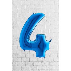 4 Rakamı Mavi 40 cm Folyo Balon