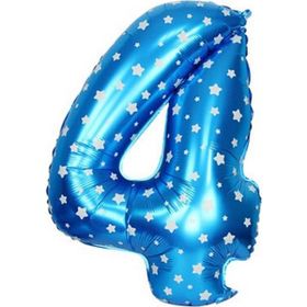 4 Rakamı Mavi 40 cm Folyo Balon