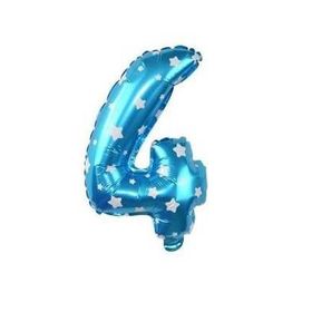 4 Rakamı Mavi 40 cm Folyo Balon
