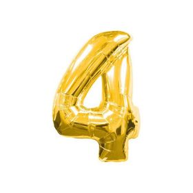 4 Rakamı Sihirli Parti Altın 96 cm Folyo Balon